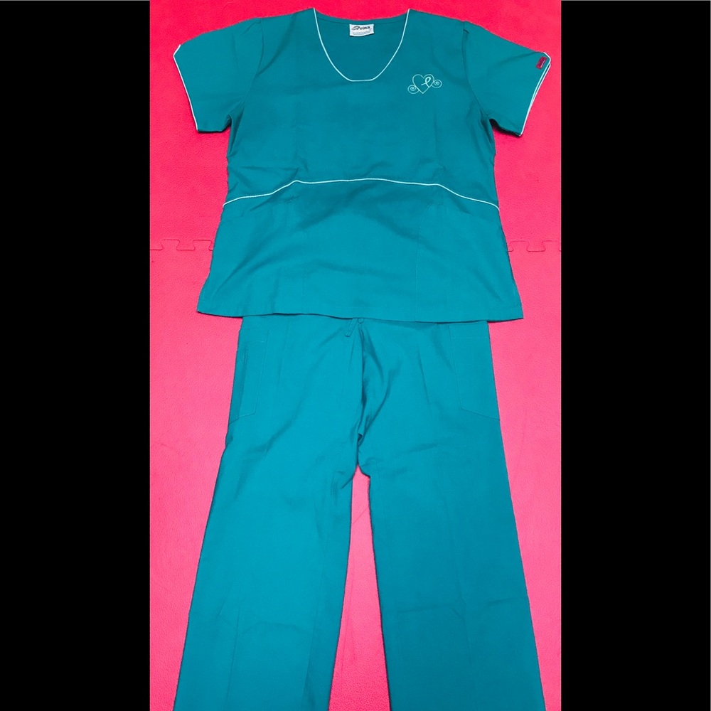 Reina 2pc Set Nurses Scrubs Green Size Large